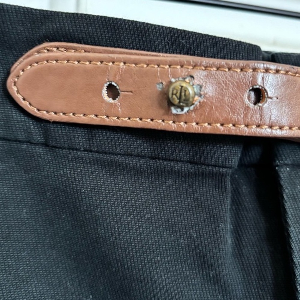 Lauren Ralph Lauren Black‎ Pencil Skirt Leather Buckle Detail Size 6 Knee Length - Picture 7 of 7